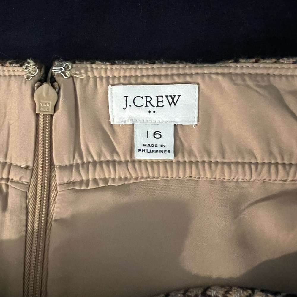 J. Crew Black and Brown Houndstooth A-Line Skirt - Picture 5 of 5